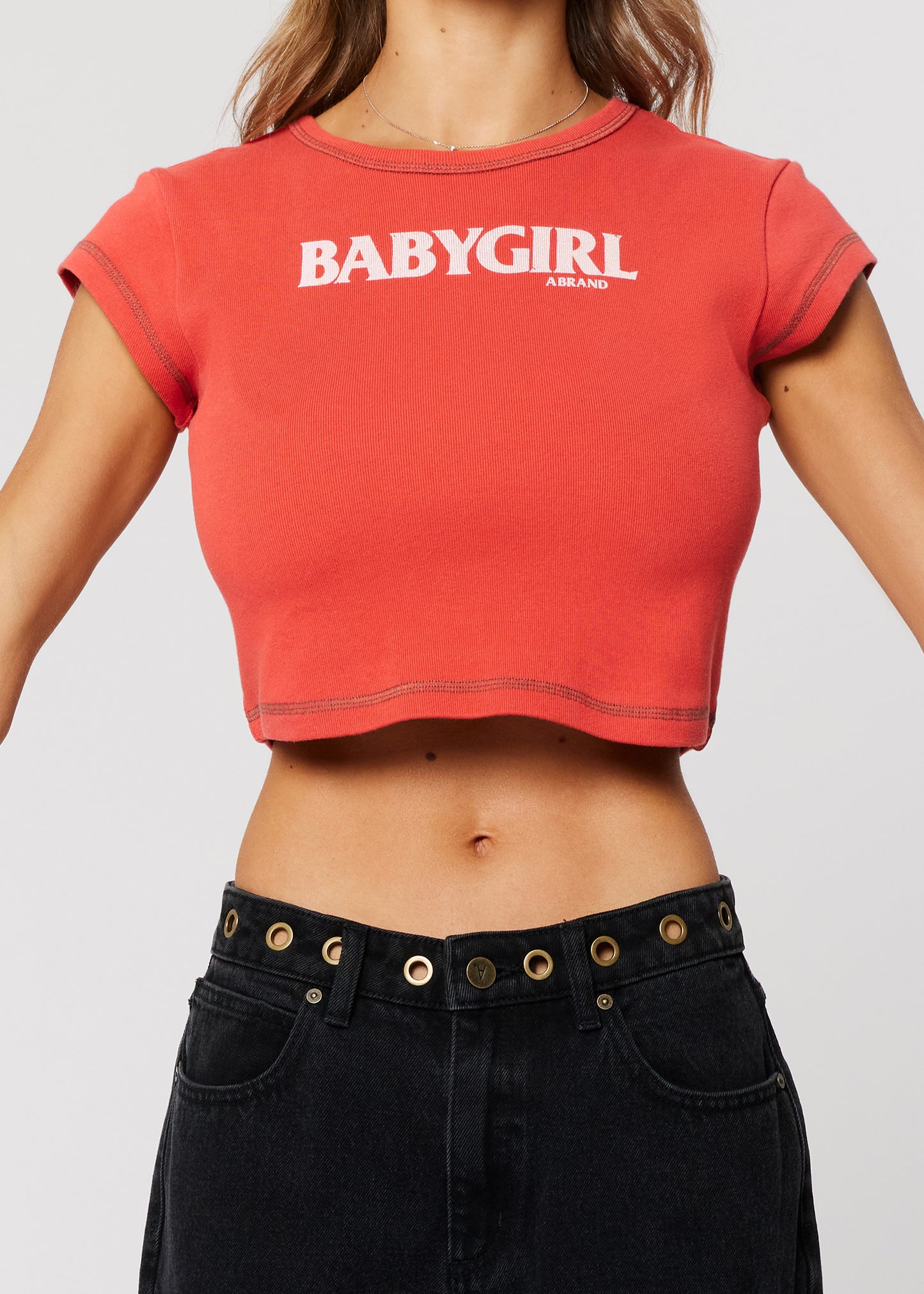 Babygirl Rib Cropped Tee