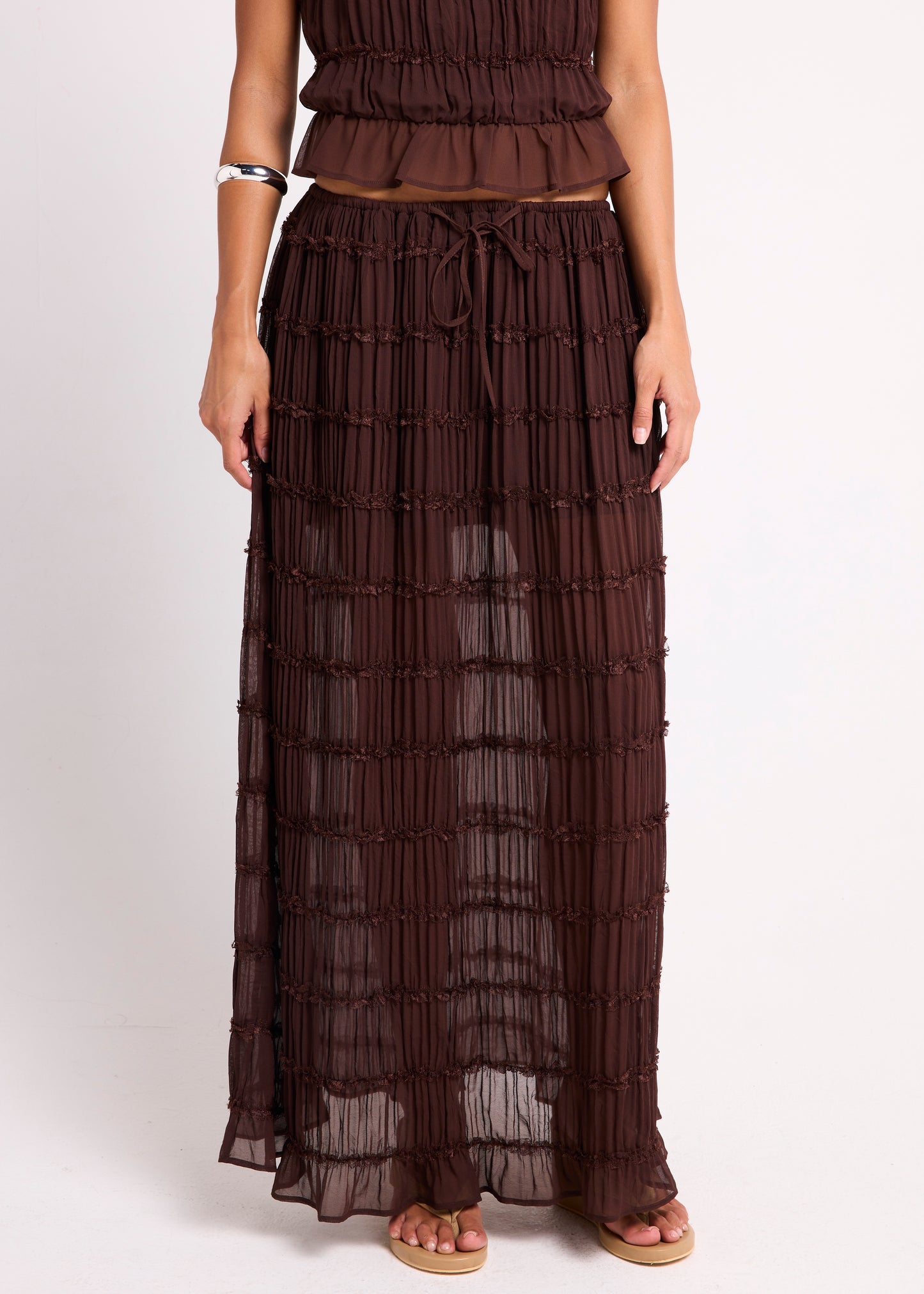Alda Shirred Maxi Skirt