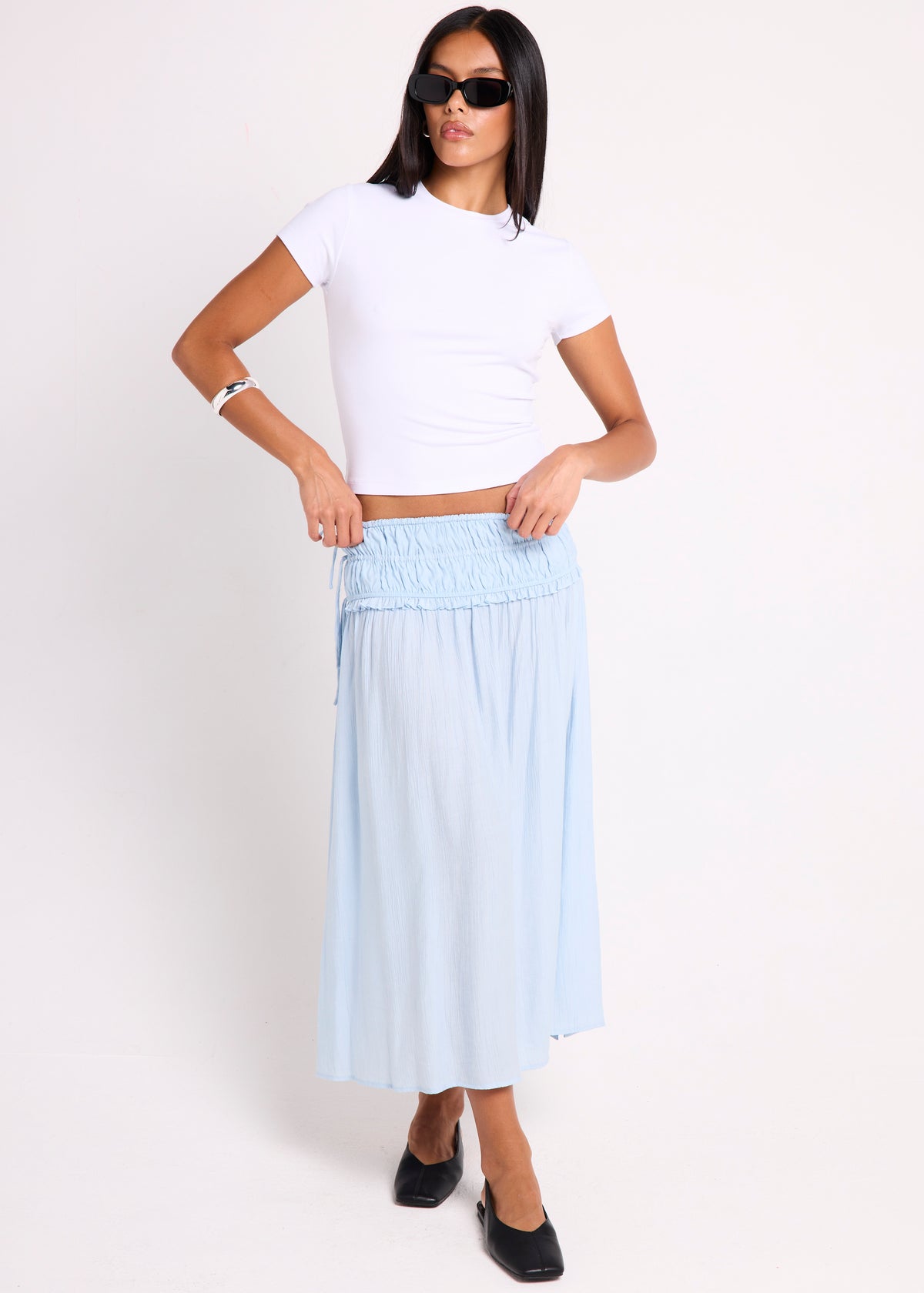 Slinky Fitted T-Shirt WHITE