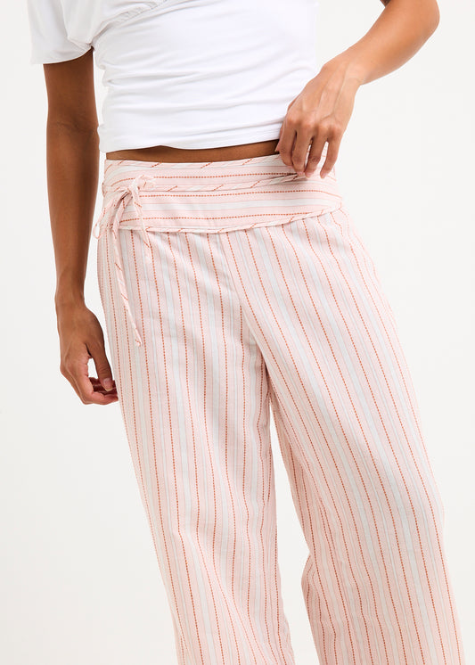 Ines Stripes Low Rise Pants PINK STRIPE