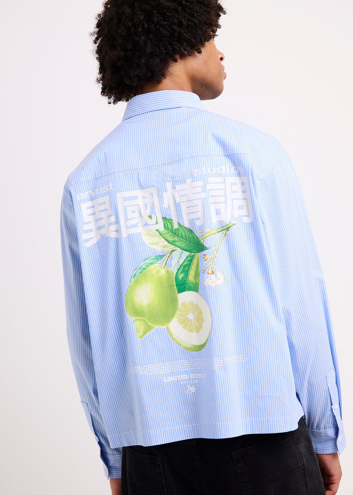 Honolulu Cropped Long Sleeve Shirt BLUE