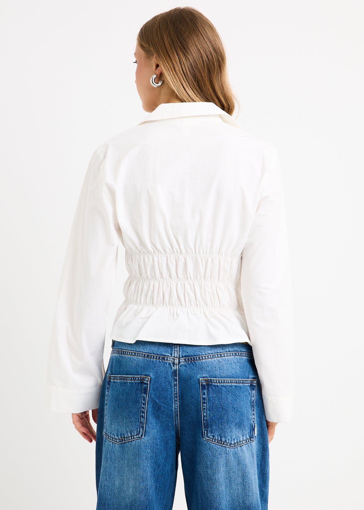 Nami Button Long Sleeve Shirt WHITE