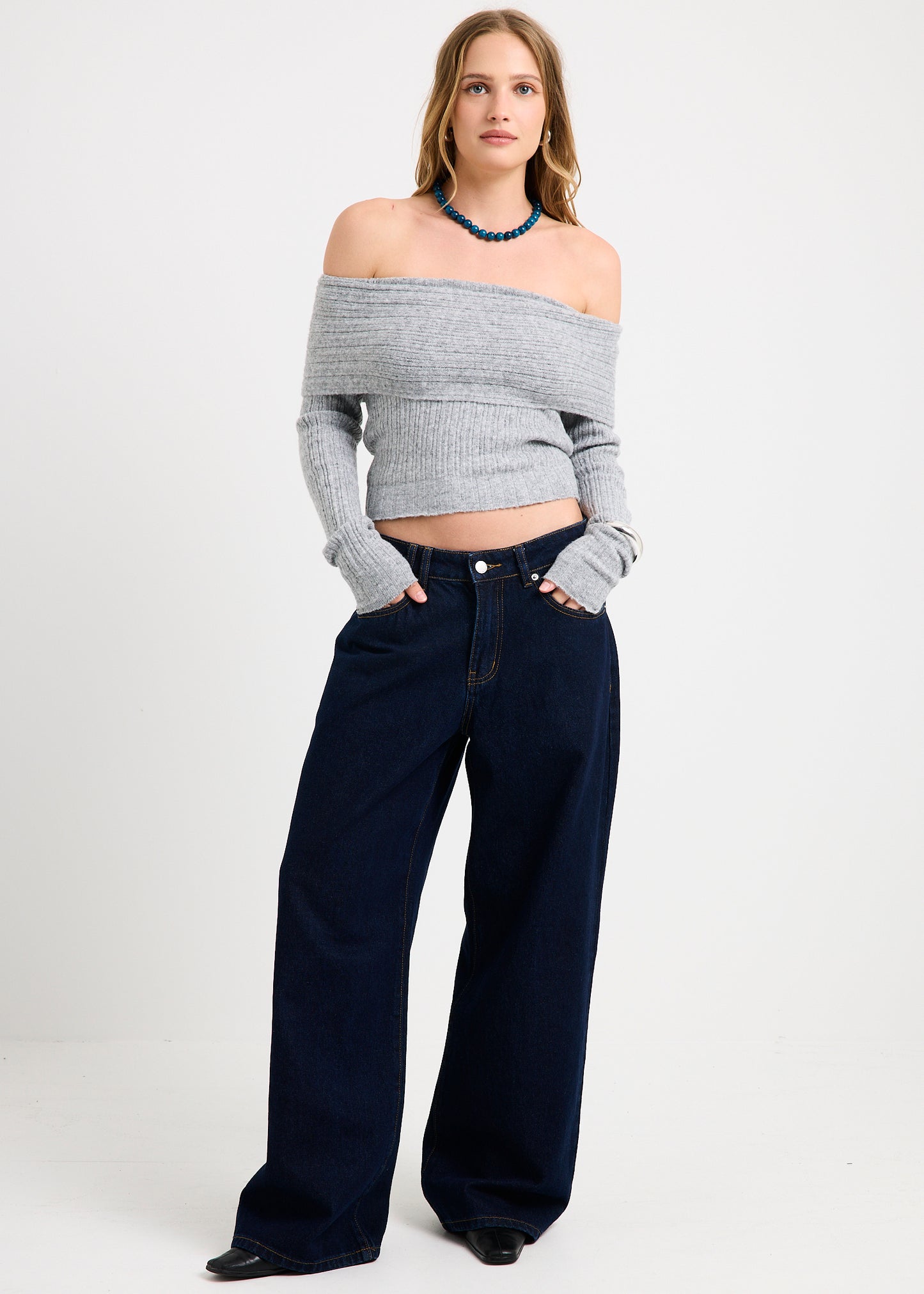 Claudia Off Shoulder Rib Knit Top