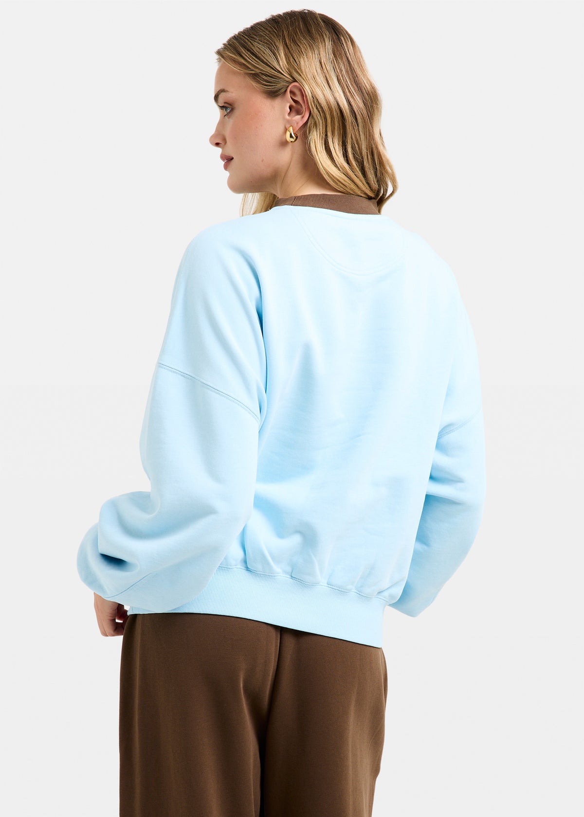 Cannes Contrast Crew Neck Jumper BAY BLUE
