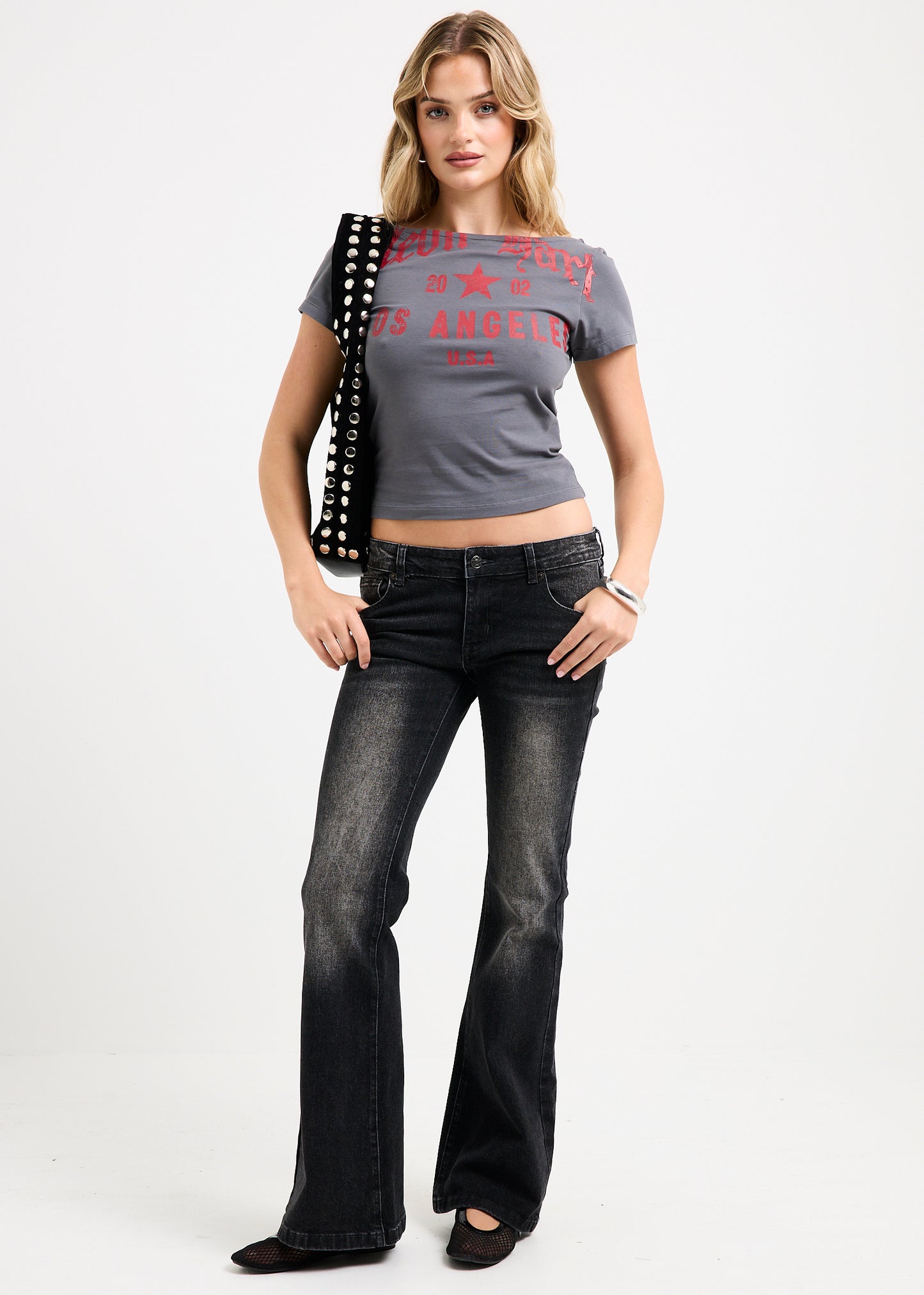 Jail Stripe Slash Neck Top