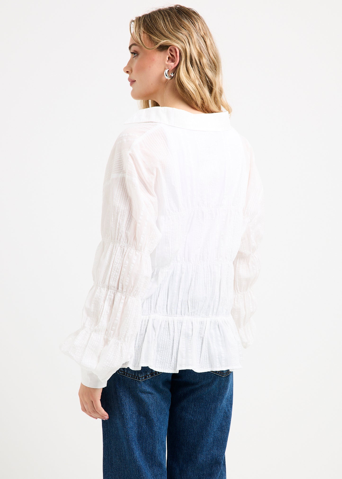 Chicago Shirred Long Sleeve Shirt