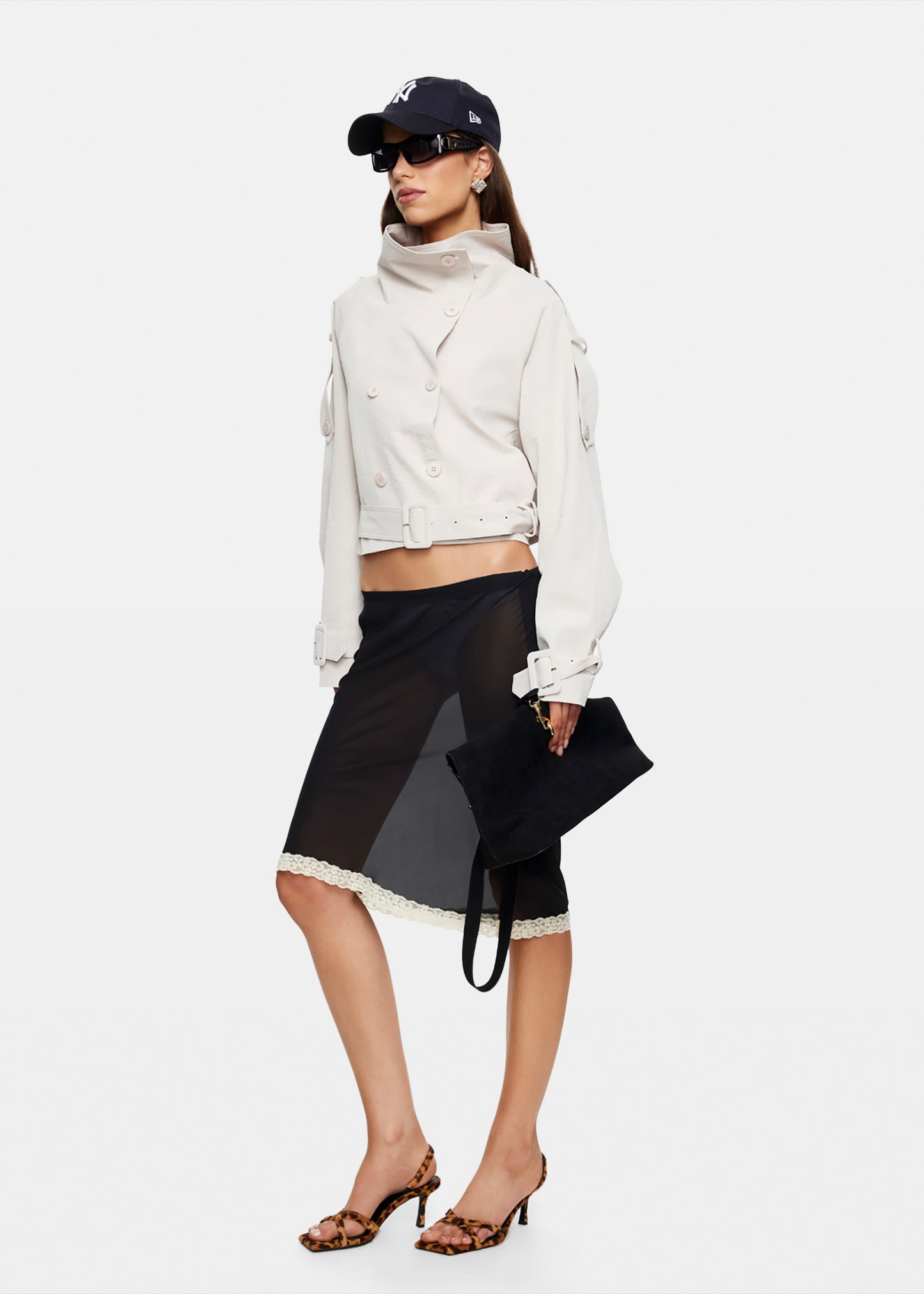 Blanc Cropped Trench