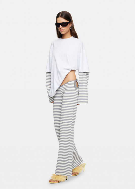 Bloom Tie Pants ASH STRIPE