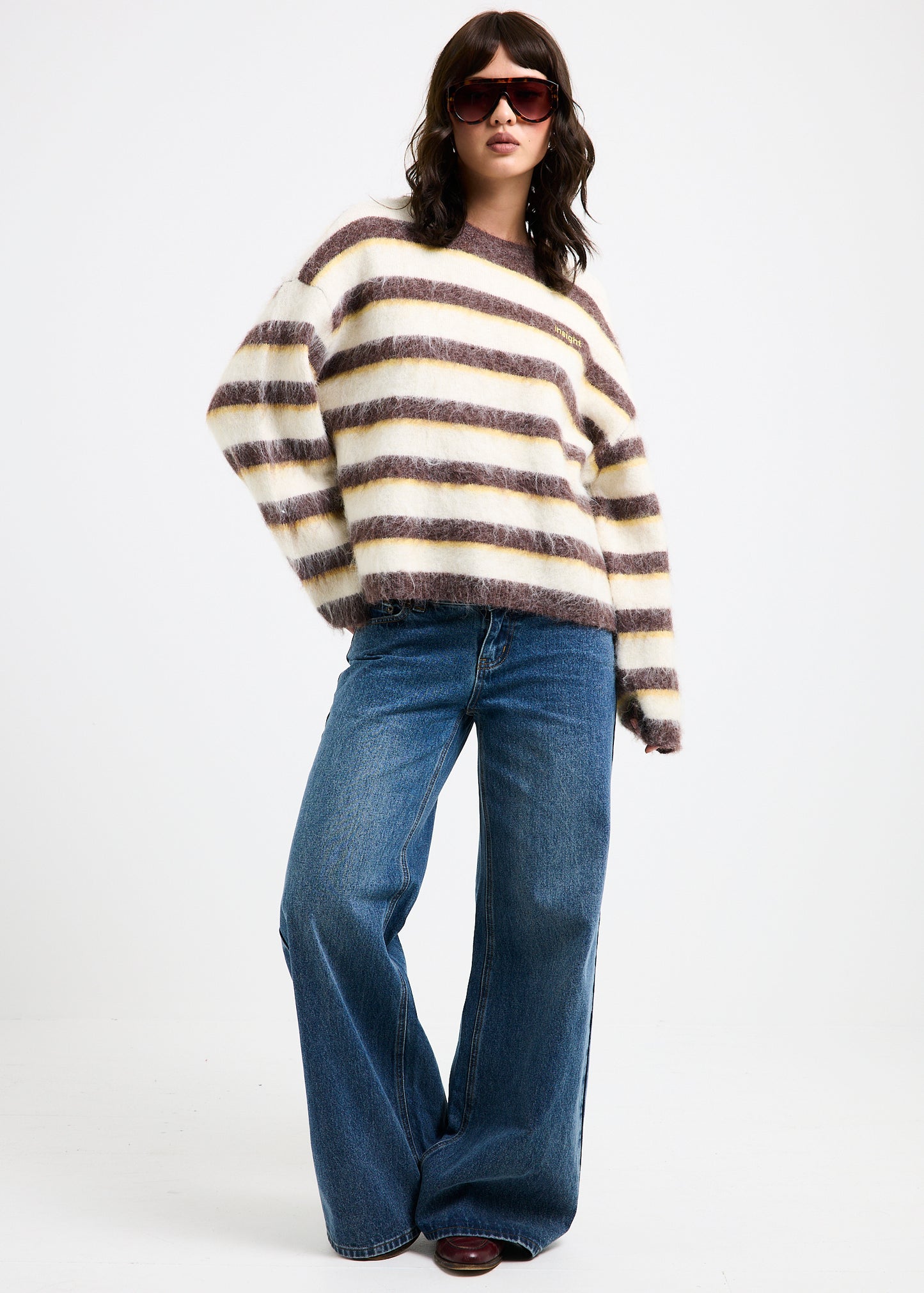 Aisha Brushed Stripe Crew Knit
