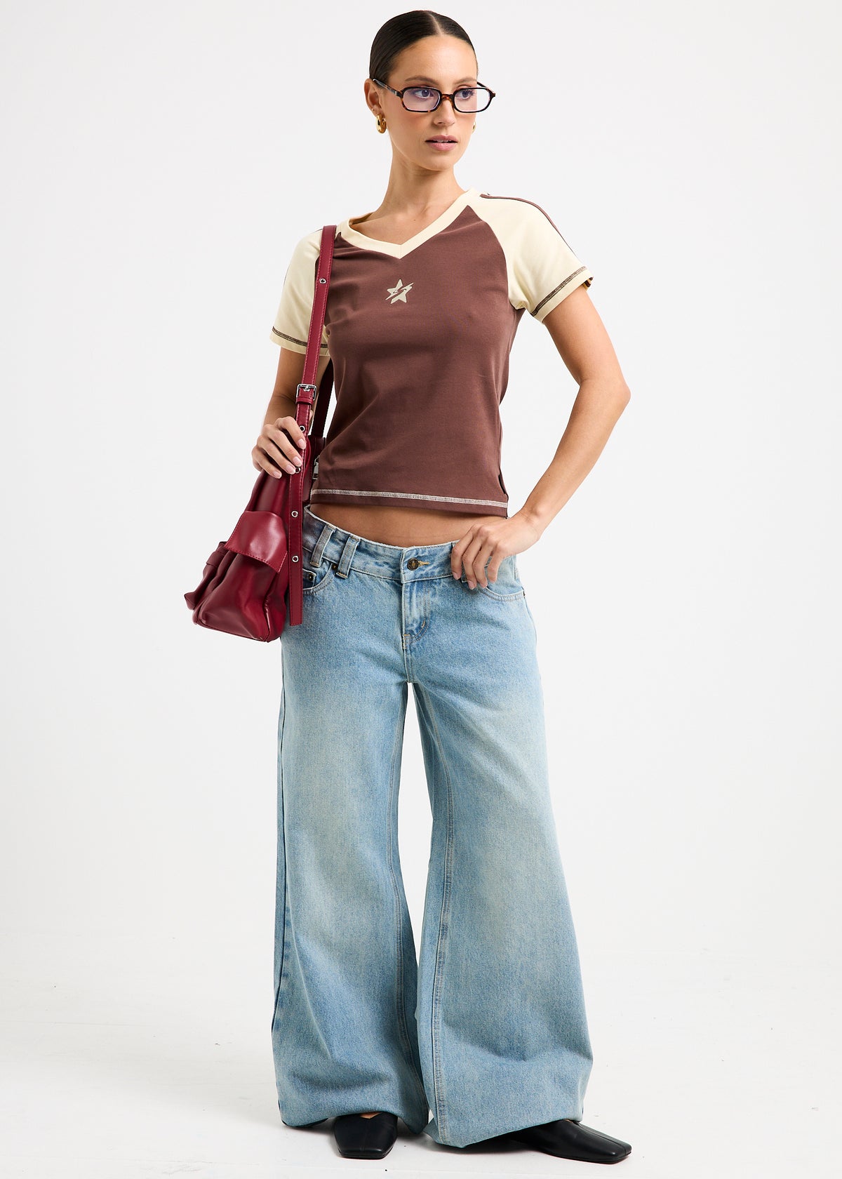 Elise Low Wide Denim Jeans