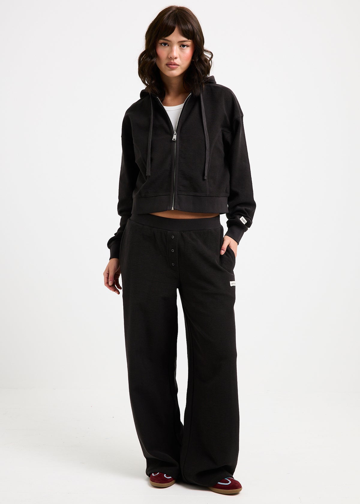 Palisades Terry Zip Thru Hoodie CHARCOAL