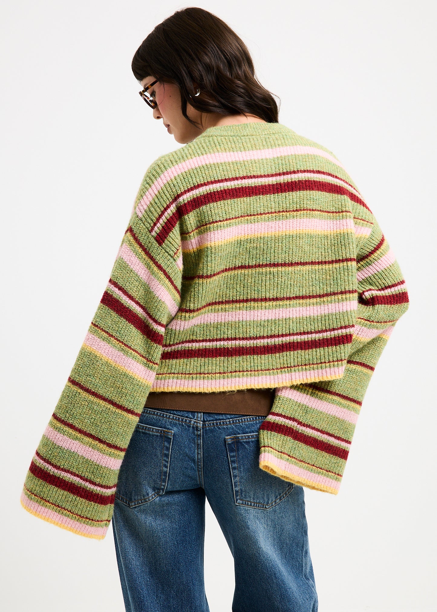Regina Eyelash Knit Oversized Stripe Cardigan