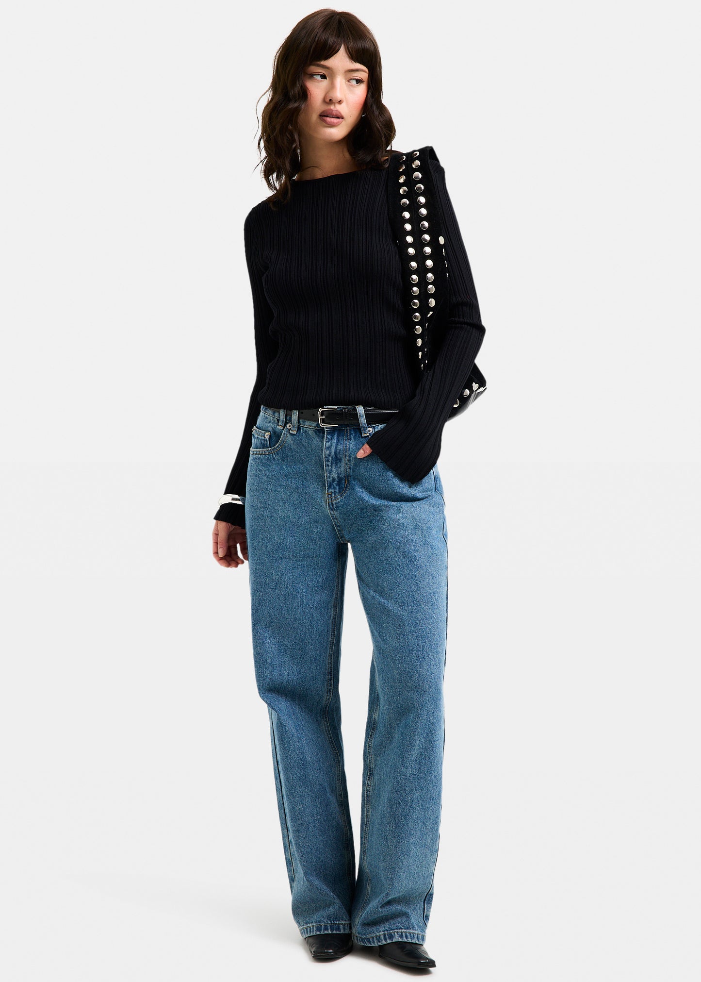 Holland Boat Neck Long Sleeve Knit Top