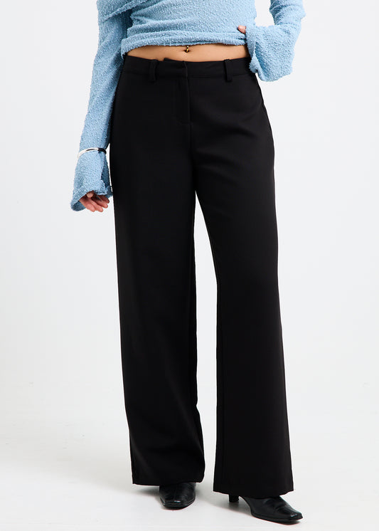 Aubrey Mid Straight Pants BLACK
