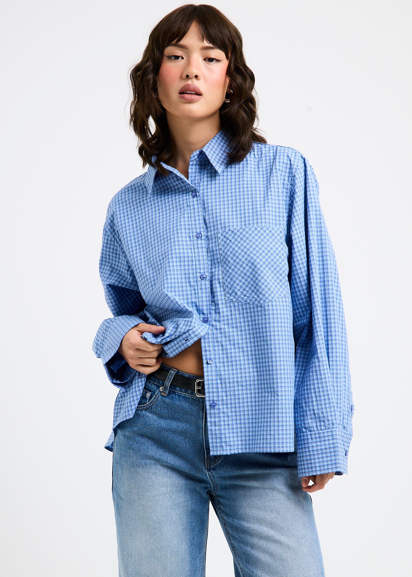 Savannah Plaid Long Sleeve Oversized Shirt