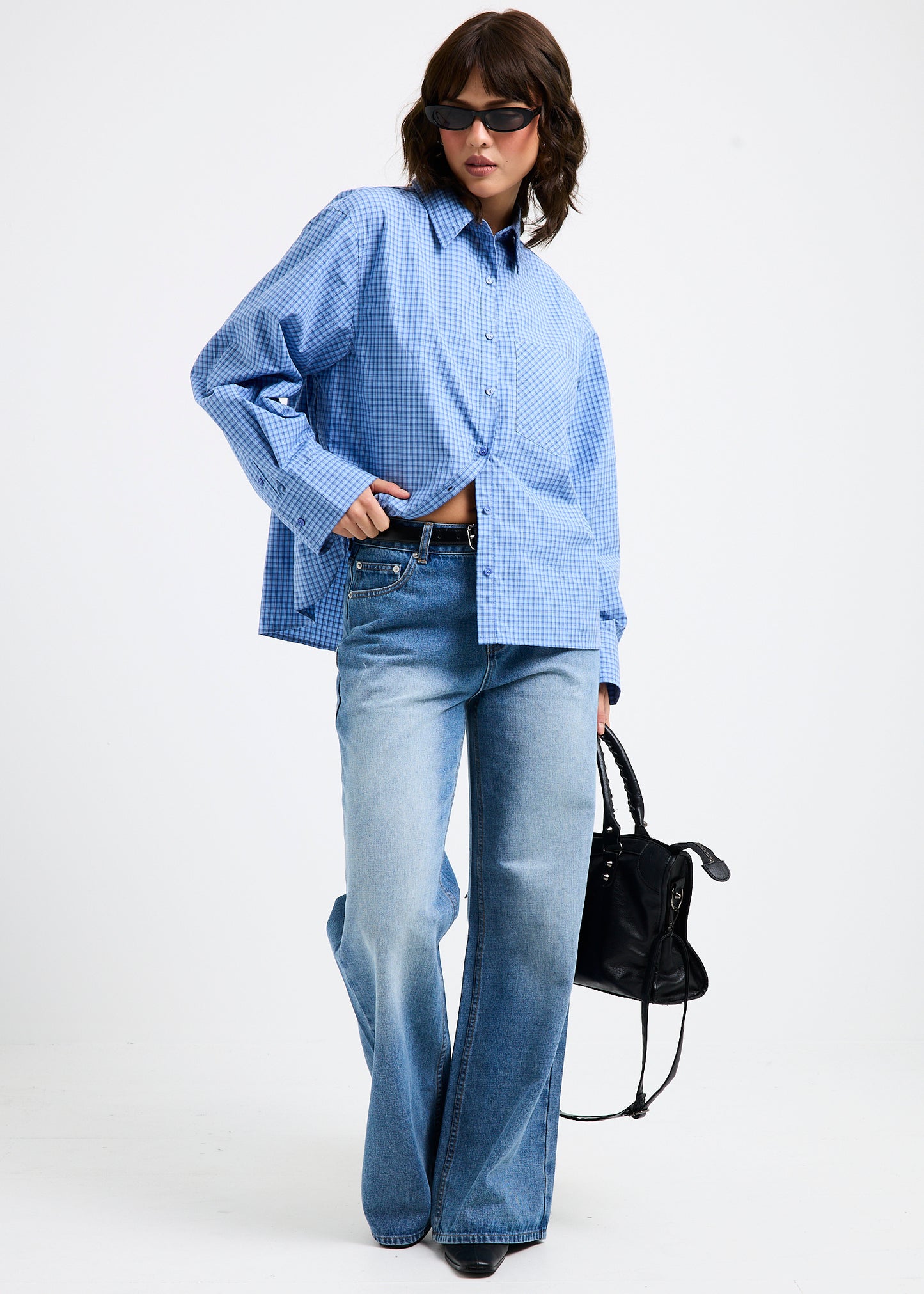 Savannah Plaid Long Sleeve Oversized Shirt