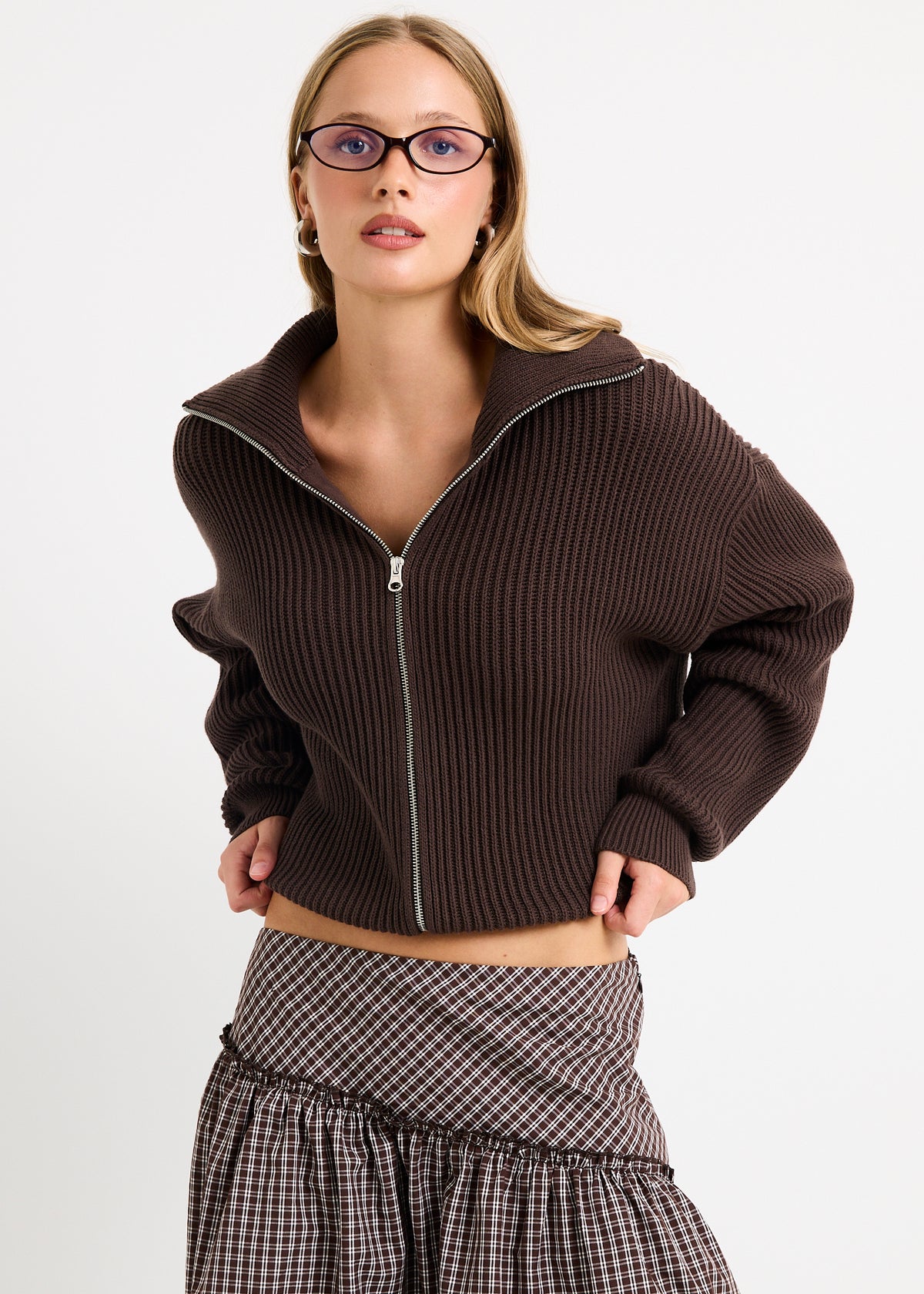 Ellie Double End Zip Longline Cardigan