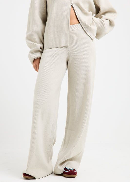 Agnes Rib Wide Leg Pants IVORY