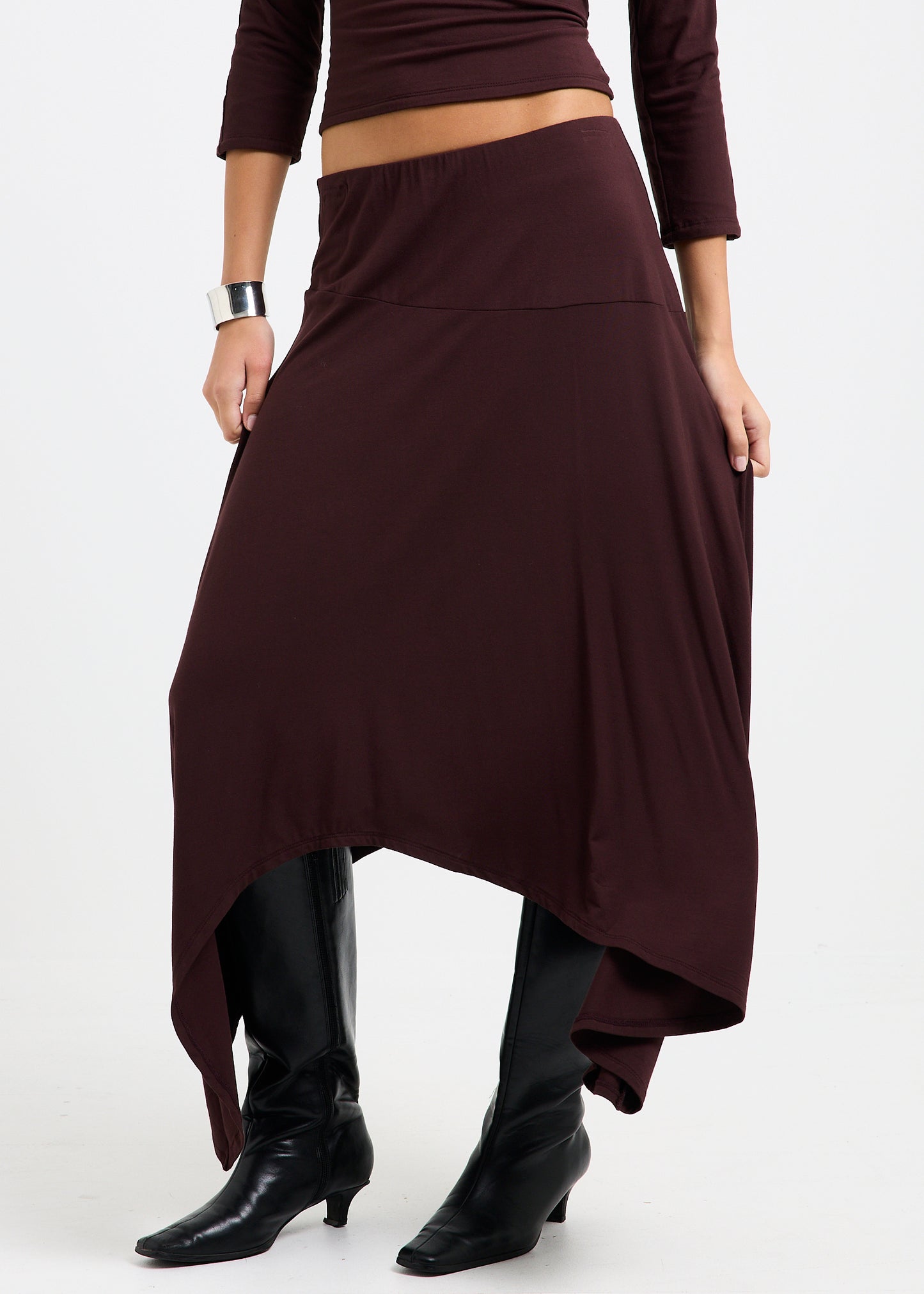 Sage Handkerchief Maxi Skirt