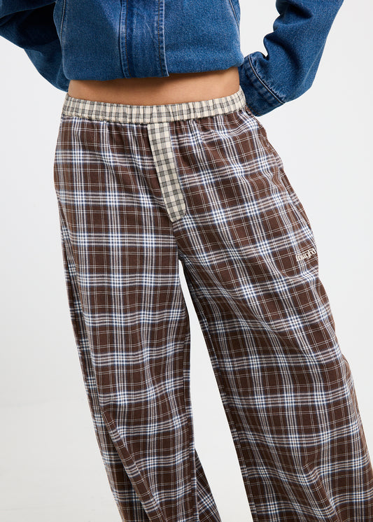 Edith Check Pants BROWN CHECK
