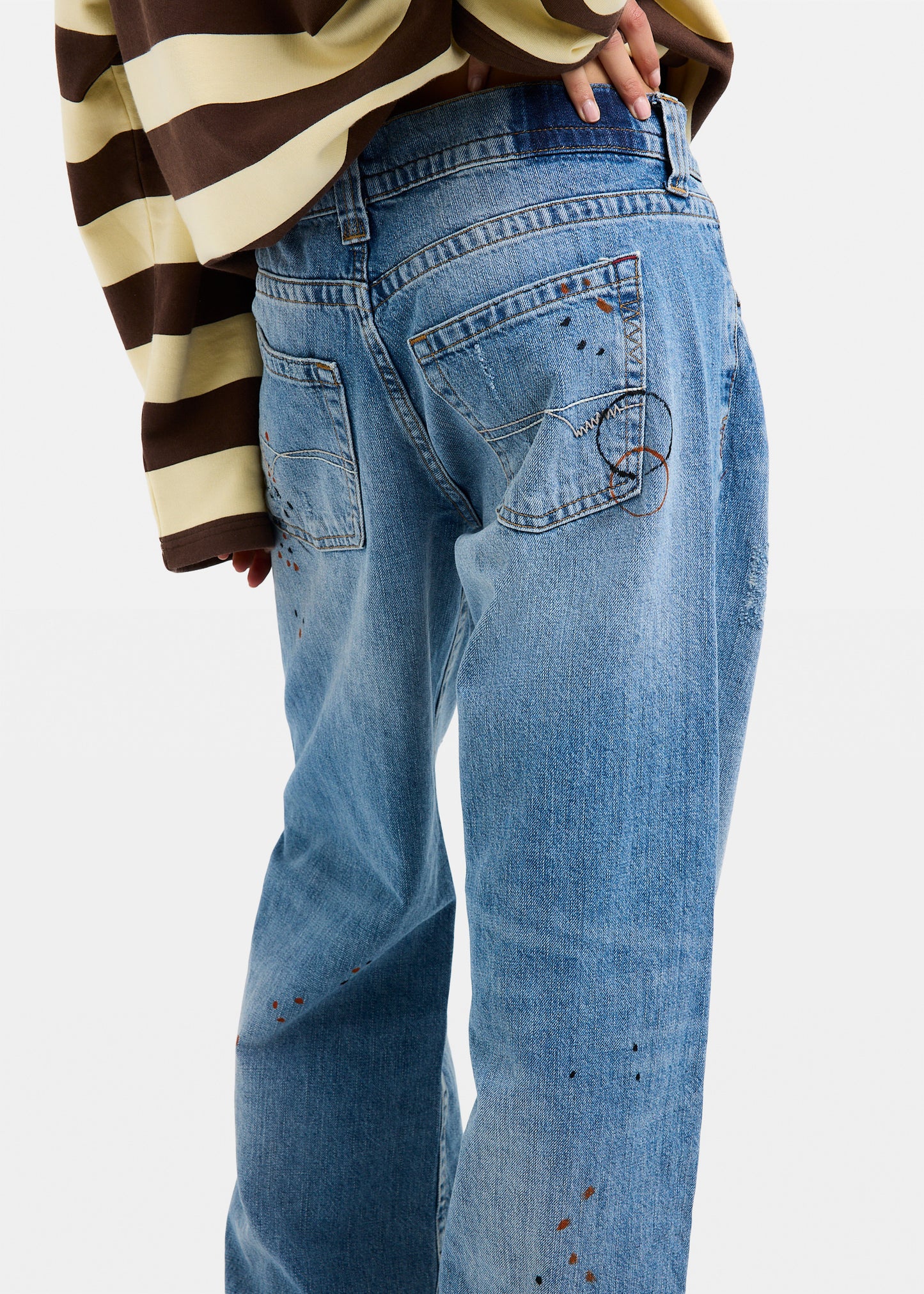BDG Kayla Paint Splatter Low-Rise Denim Jeans