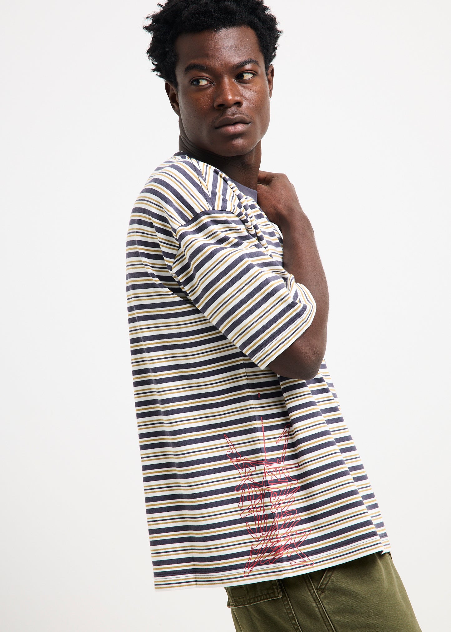 Vonte Printed Striped T-Shirt