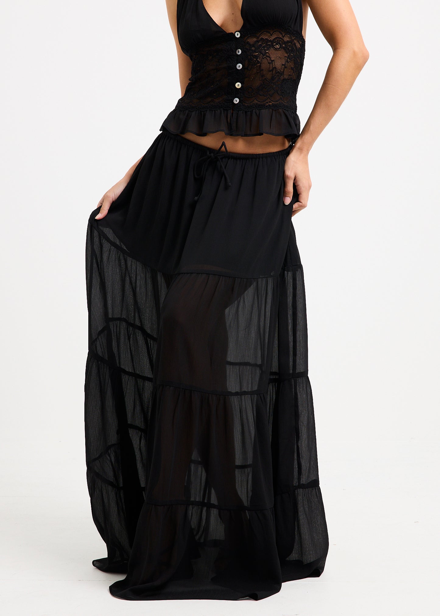 Narissa Ruffle Maxi Skirt