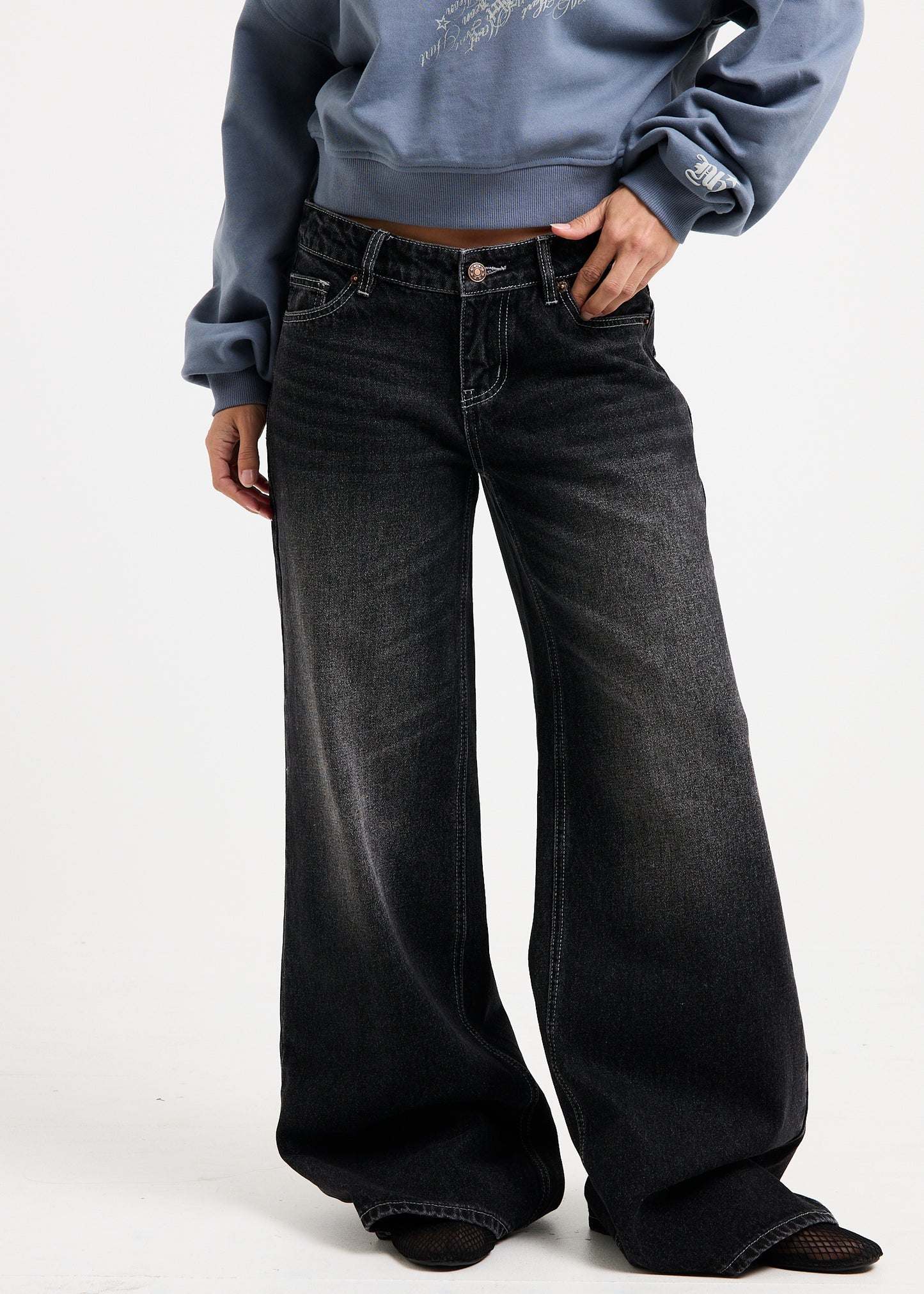 Cindy Low Wide Denim Jeans