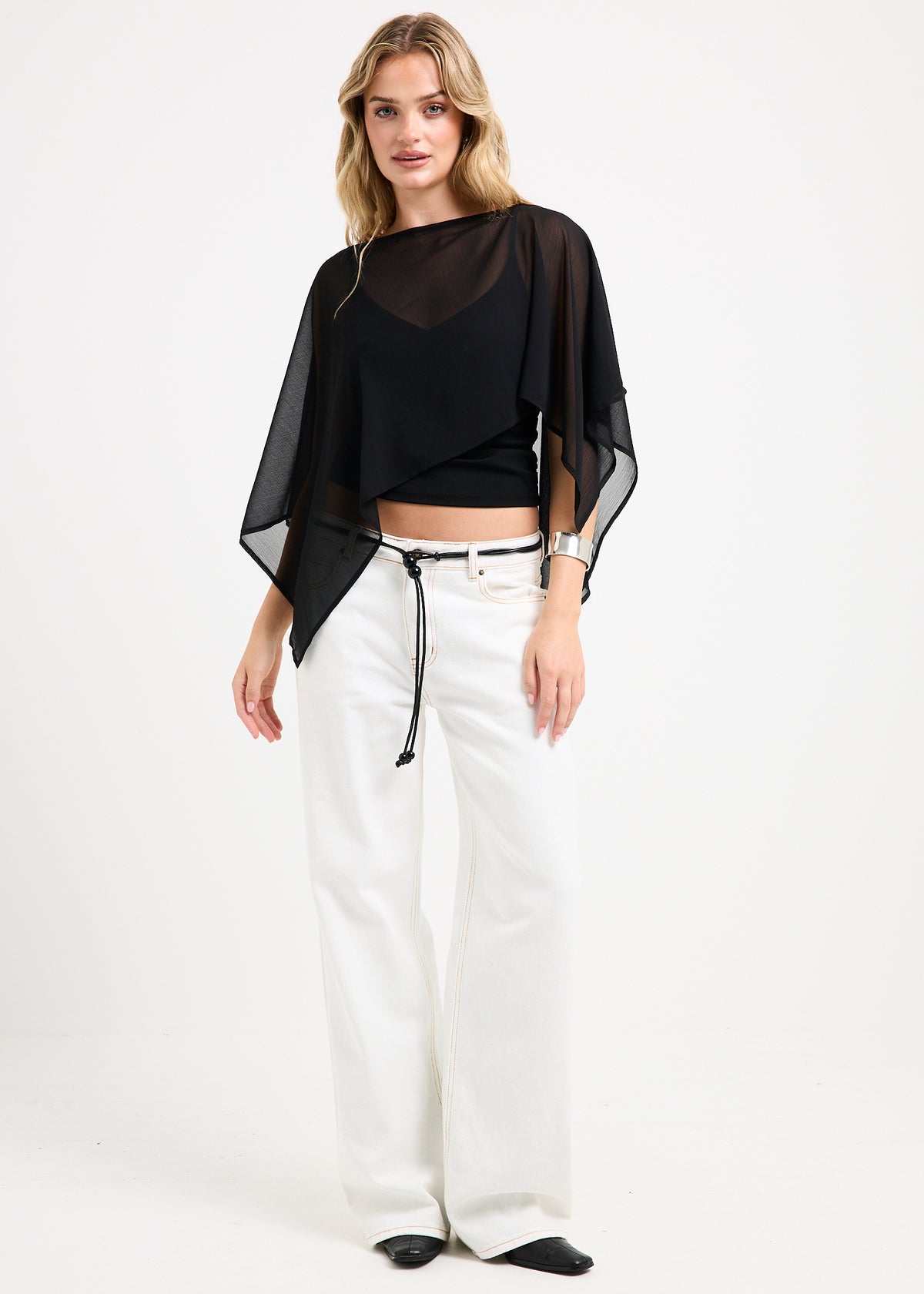 Abigail Poncho Top BLACK