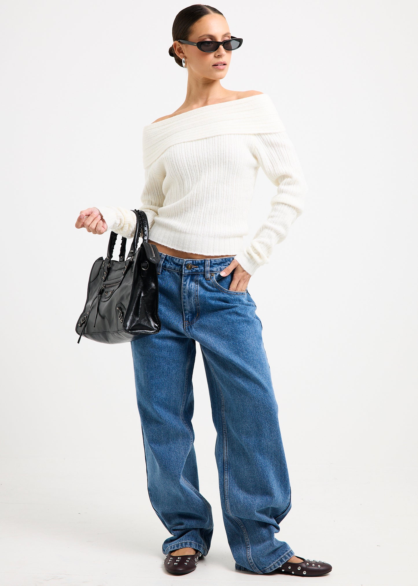 Claudia Off Shoulder Rib Knit Top
