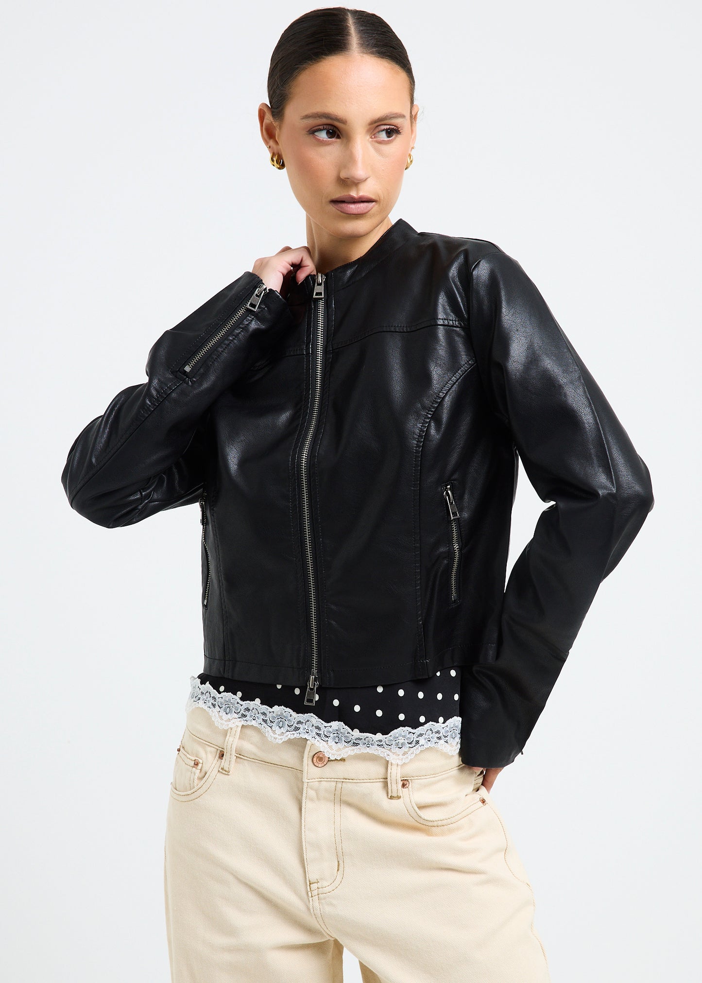 Lea Double Zip PU Jacket