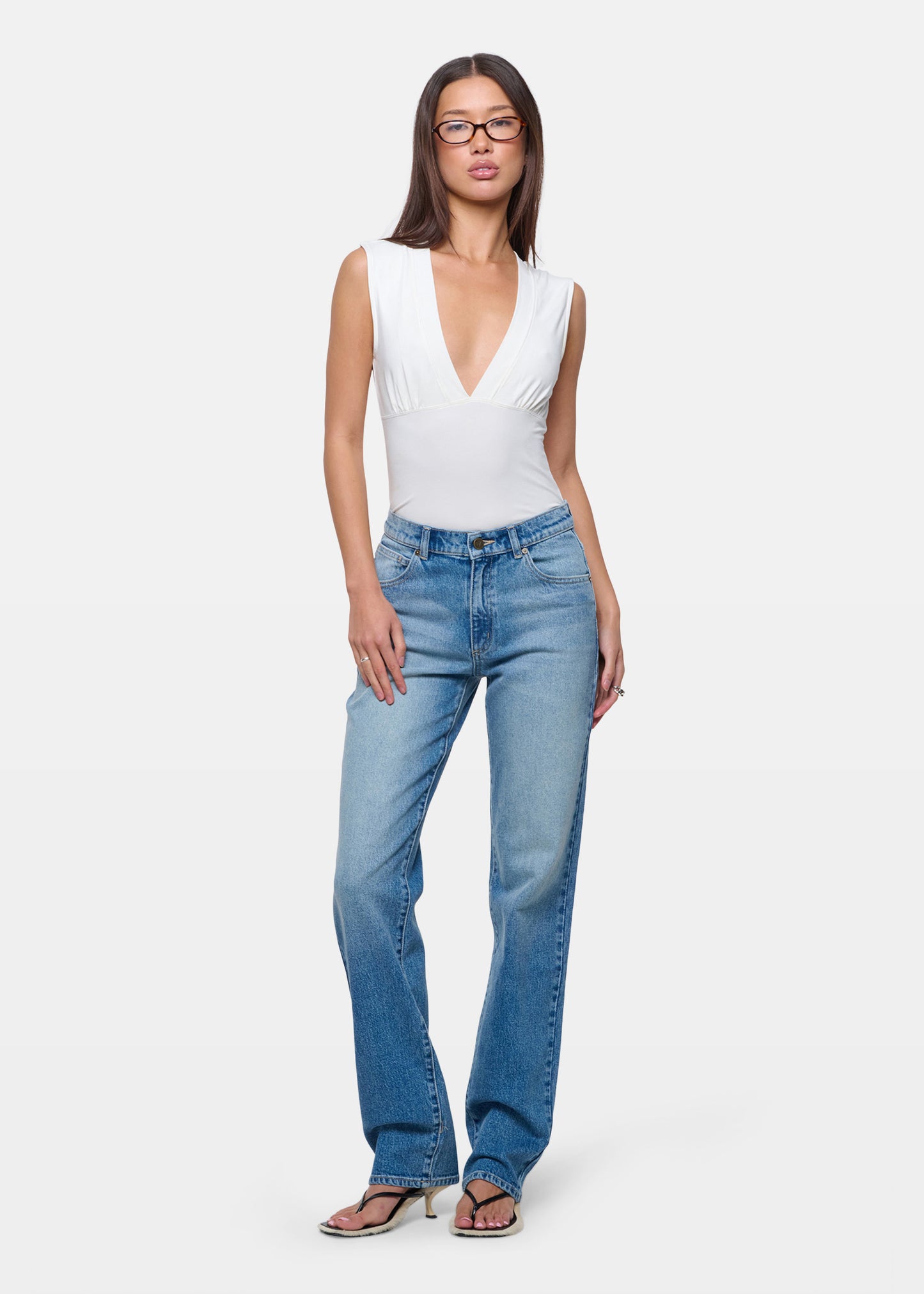 95 Mid Straight Denim Jeans