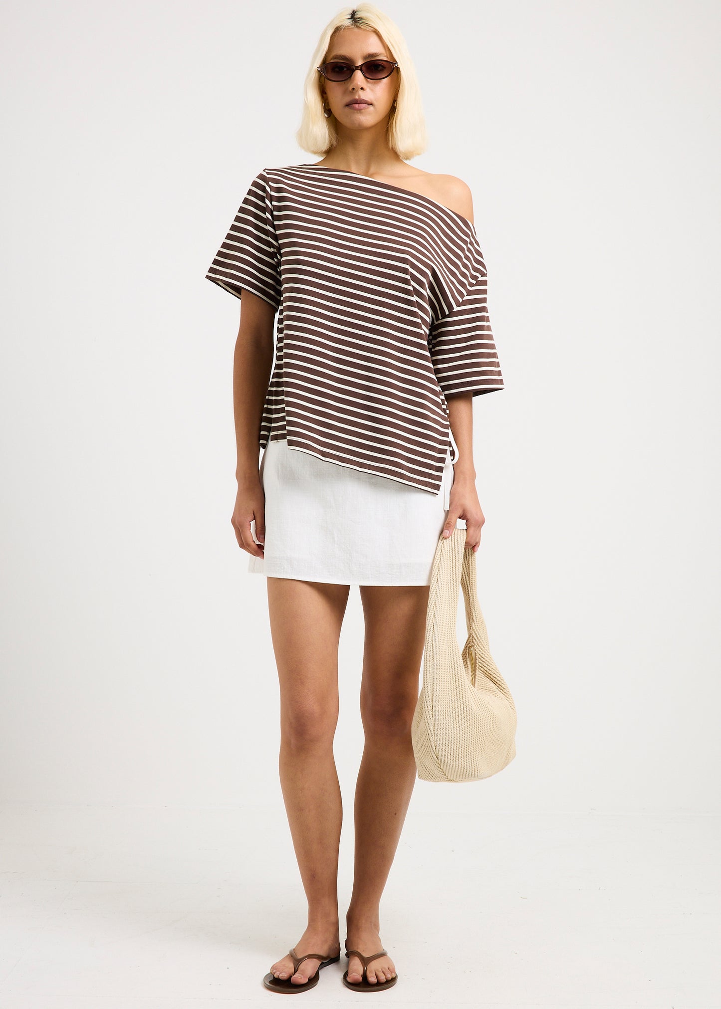 Amber Asymmetric Stripe Top