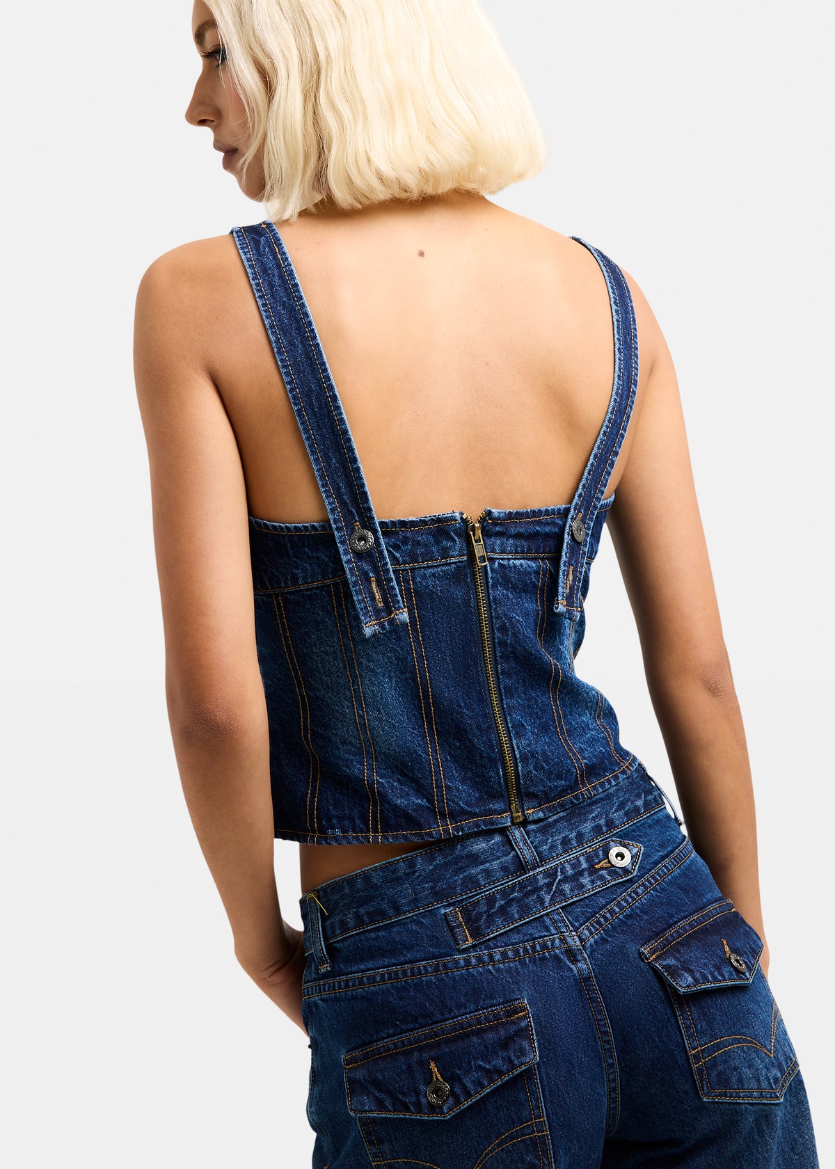 Greta Panel Denim Top