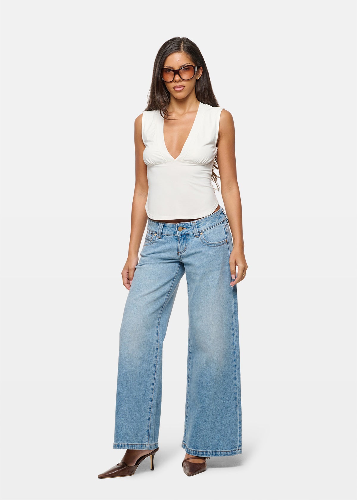 00 Super Low & Wide Petite Denim Jeans Cassidy Recycled JODY BLUE
