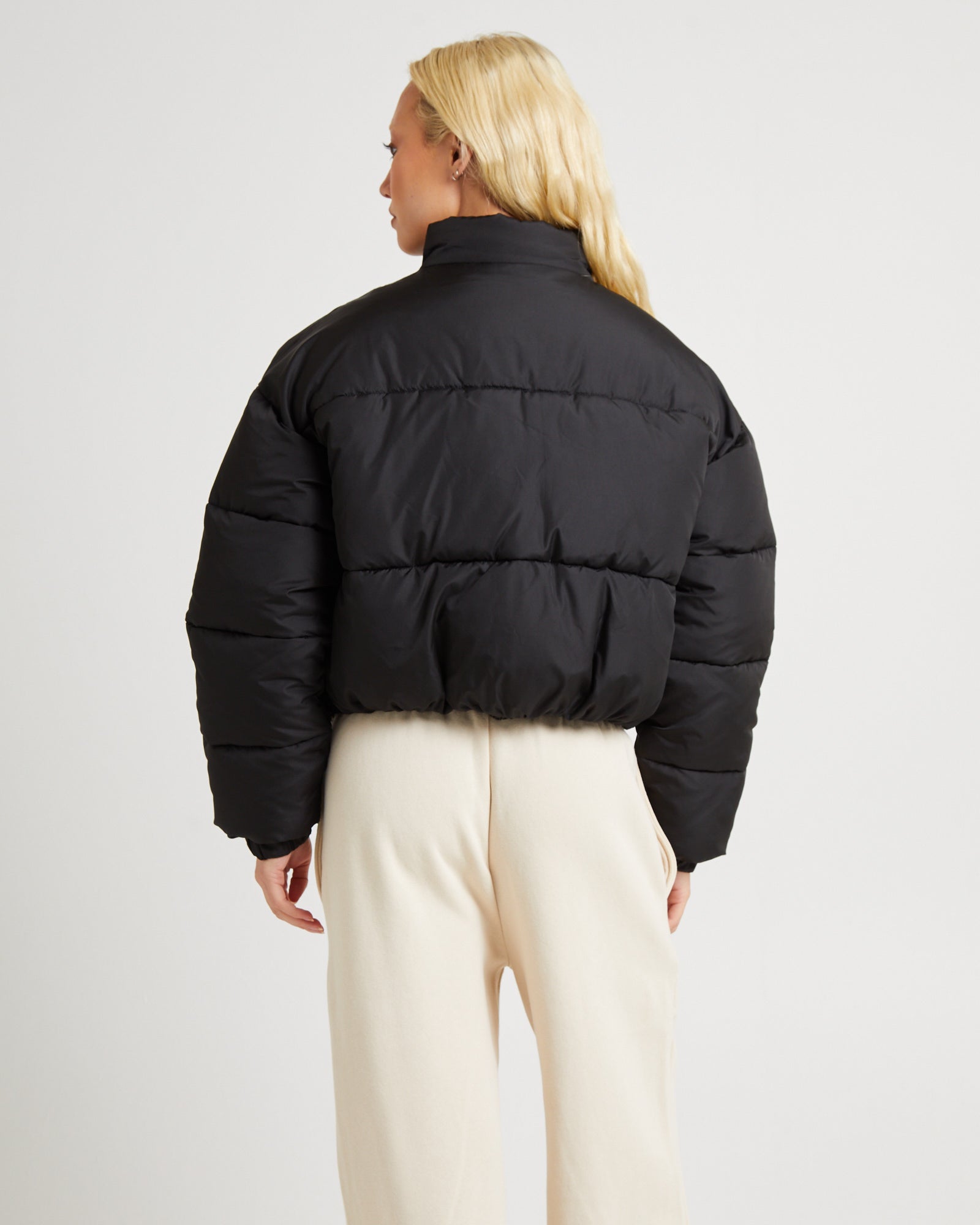 ダウンジャケット/コート FAX COPY EXPRESS Cropped Roll-neck Puffer