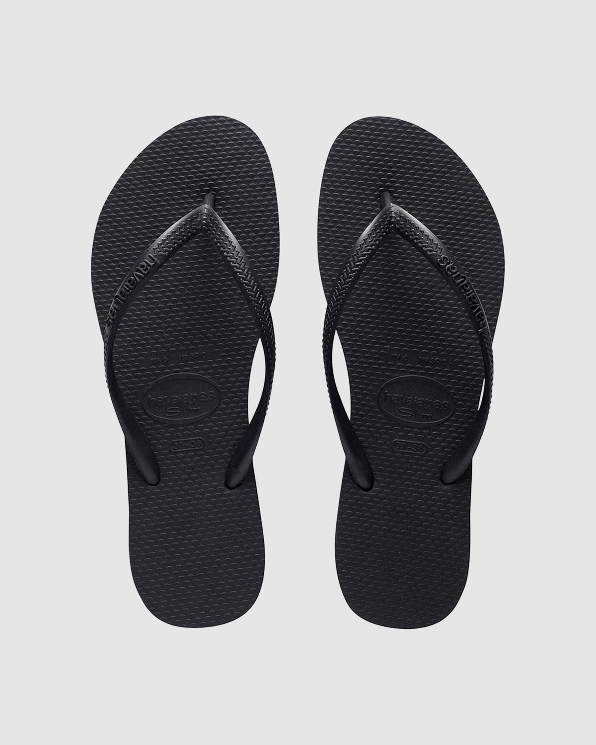 Slim Basic Thongs Black BLACK