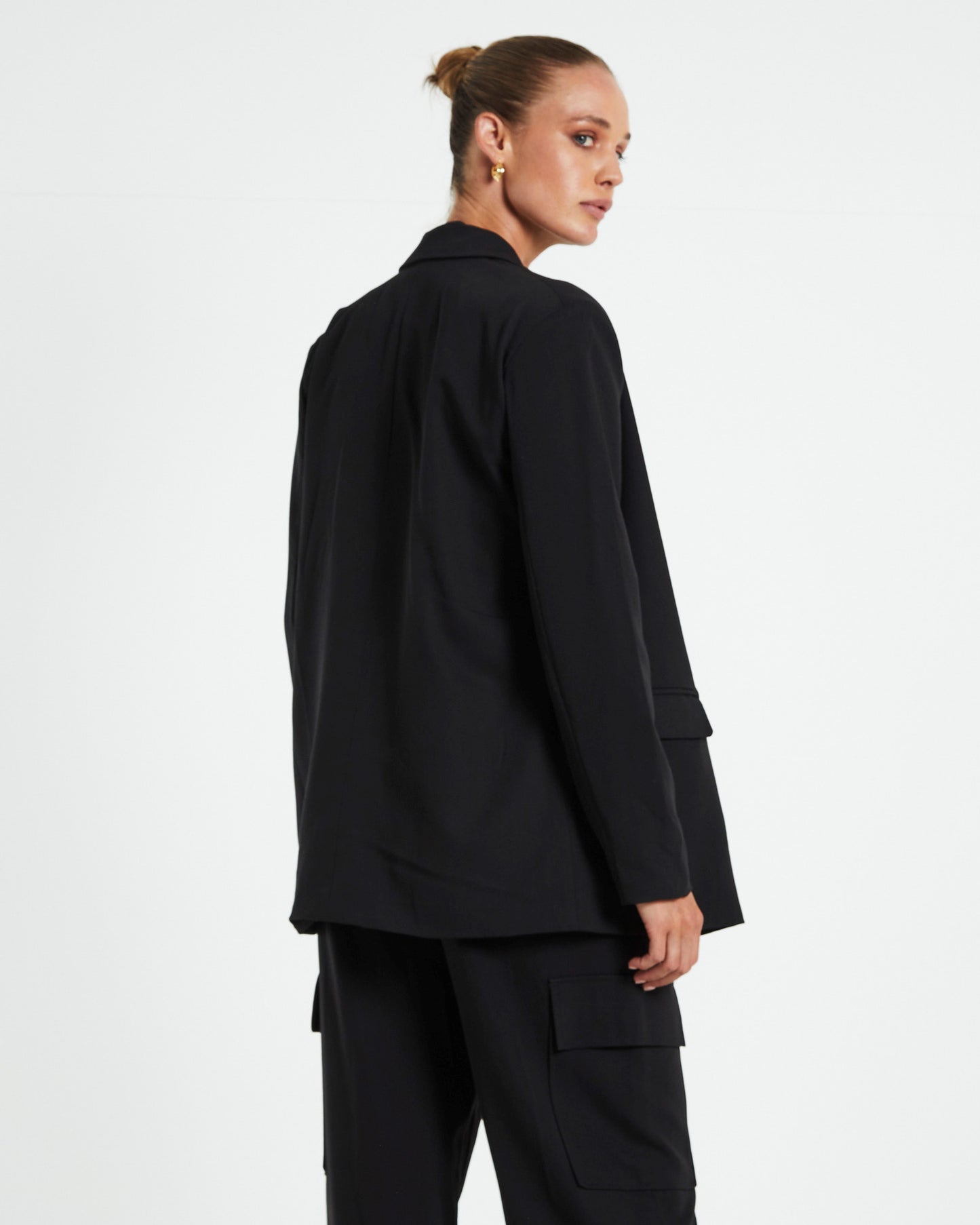 Tia Boyfriend Blazer Black
