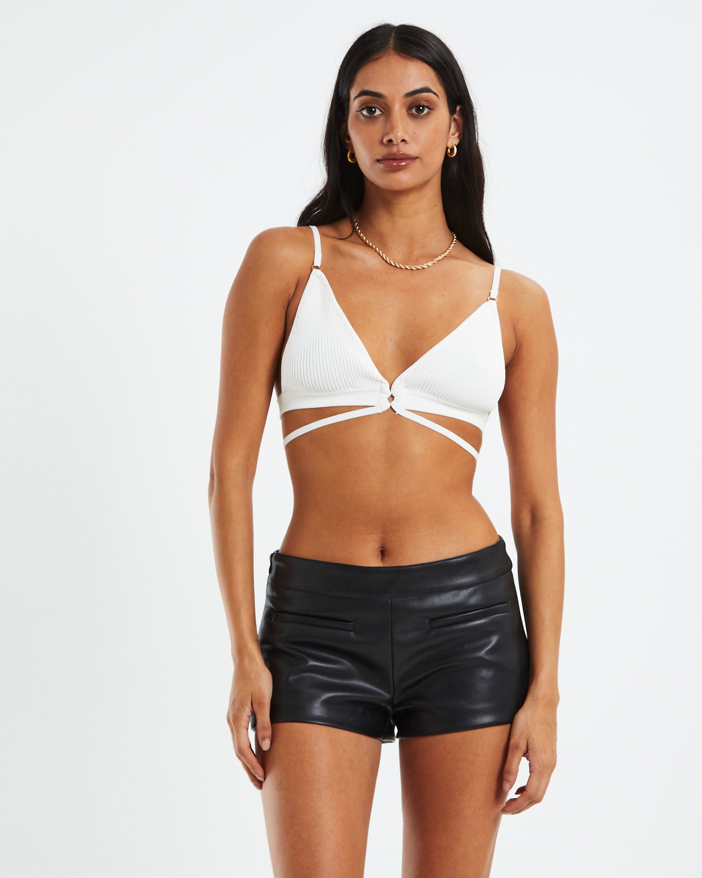 Lisa Strappy Knit Bralette White