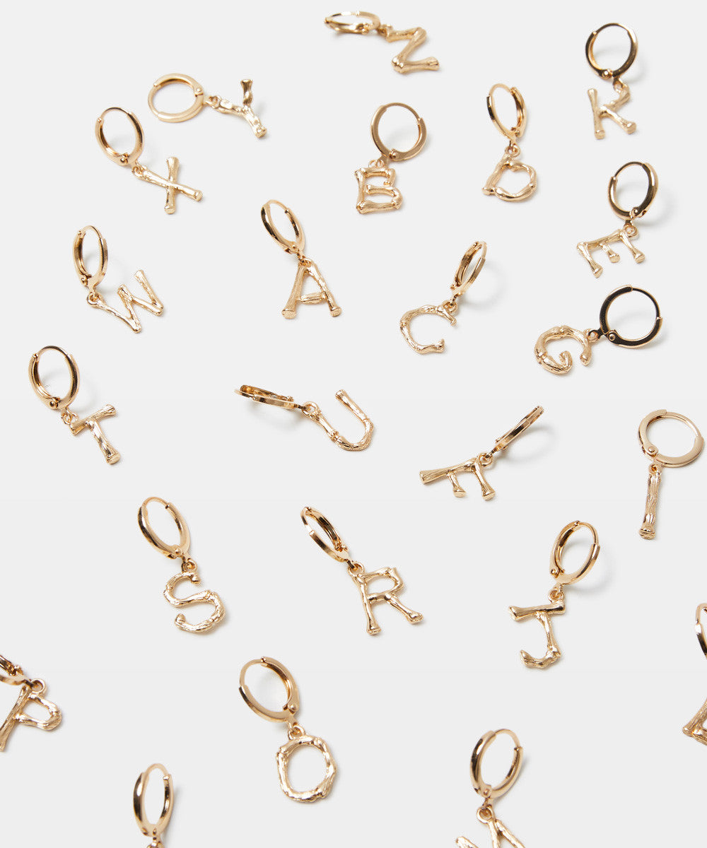 Gold Initial Earrings