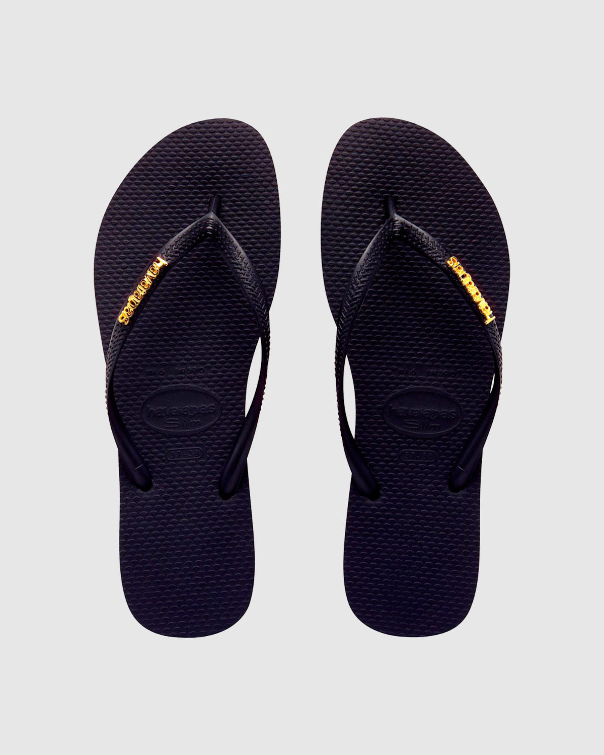 Slim Logo Thongs BLACK/GOLD