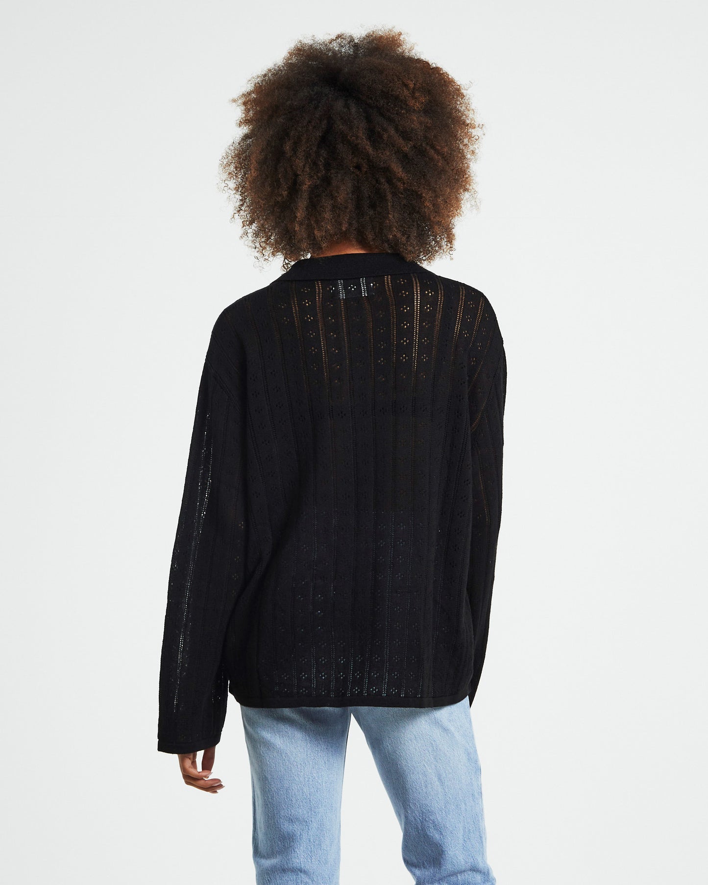 Milan Knit Long Sleeve Shirt Black