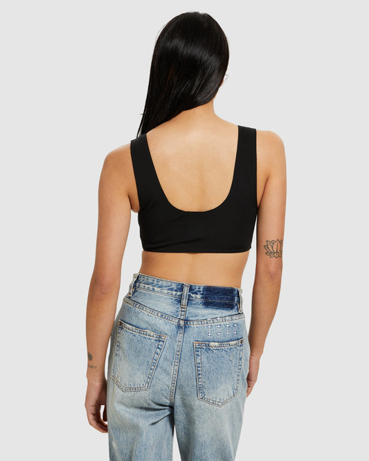 Bodkon Crop Tank Top Black BLACK