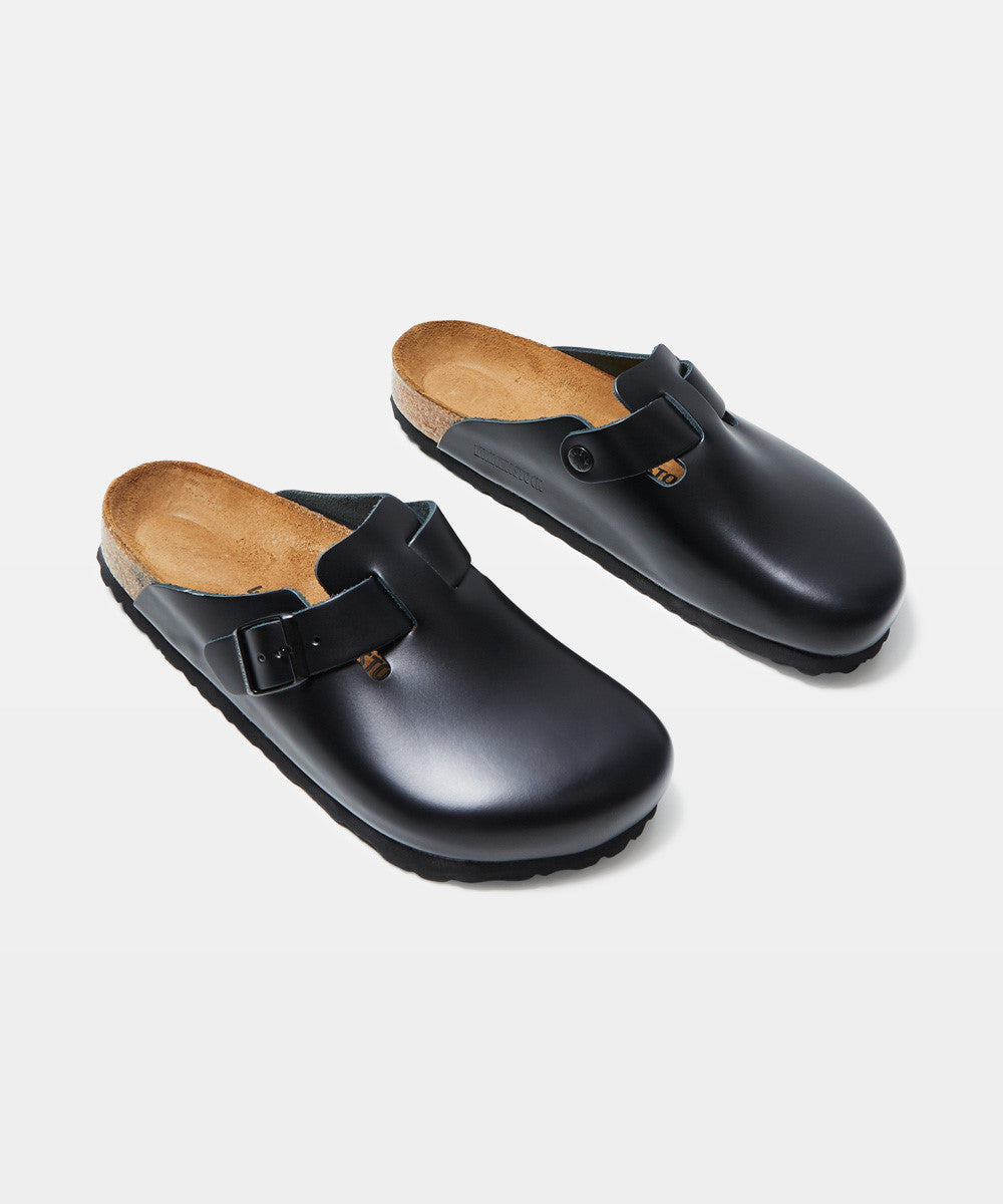 Boston Regular Smooth Leather Classic Footbed Sandals Black