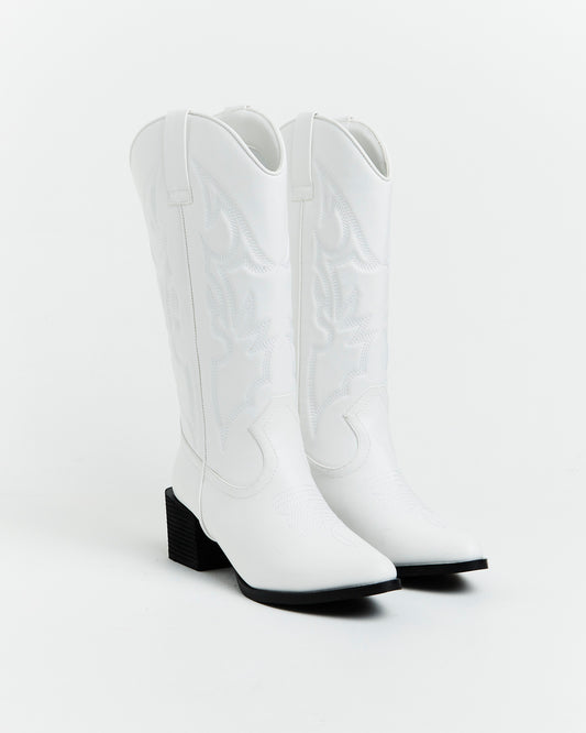 Ranger Cowboy Boot in White WHITE