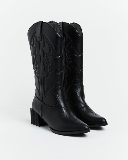 Ranger Cowboy Boot in Black BLACK