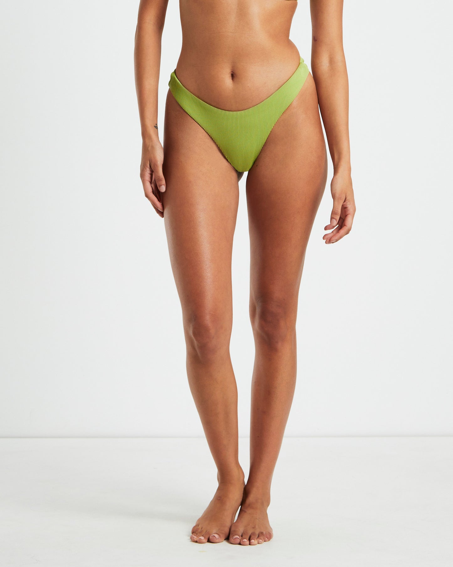 Rib Cheeky Cut Bikini Bottoms