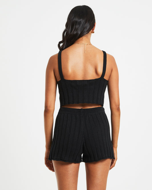 Knit Tank Top in Black BLACK