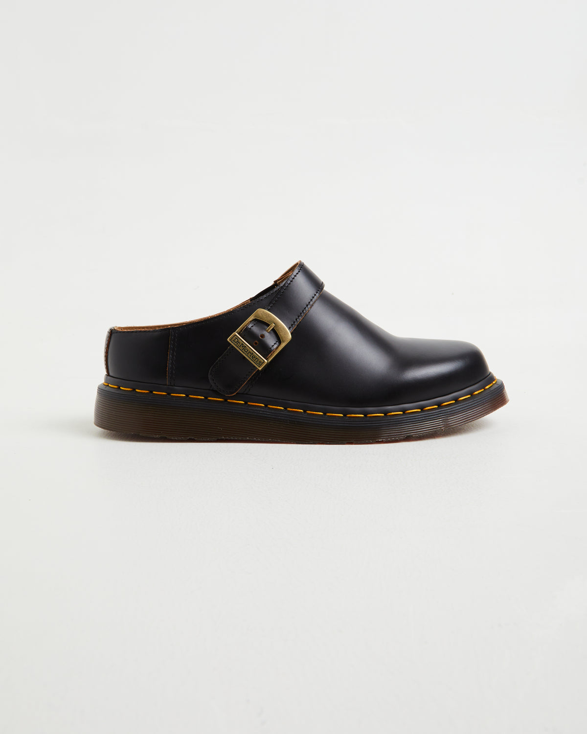 Isham Buckle Mules in Vintage Smooth Black BLACK