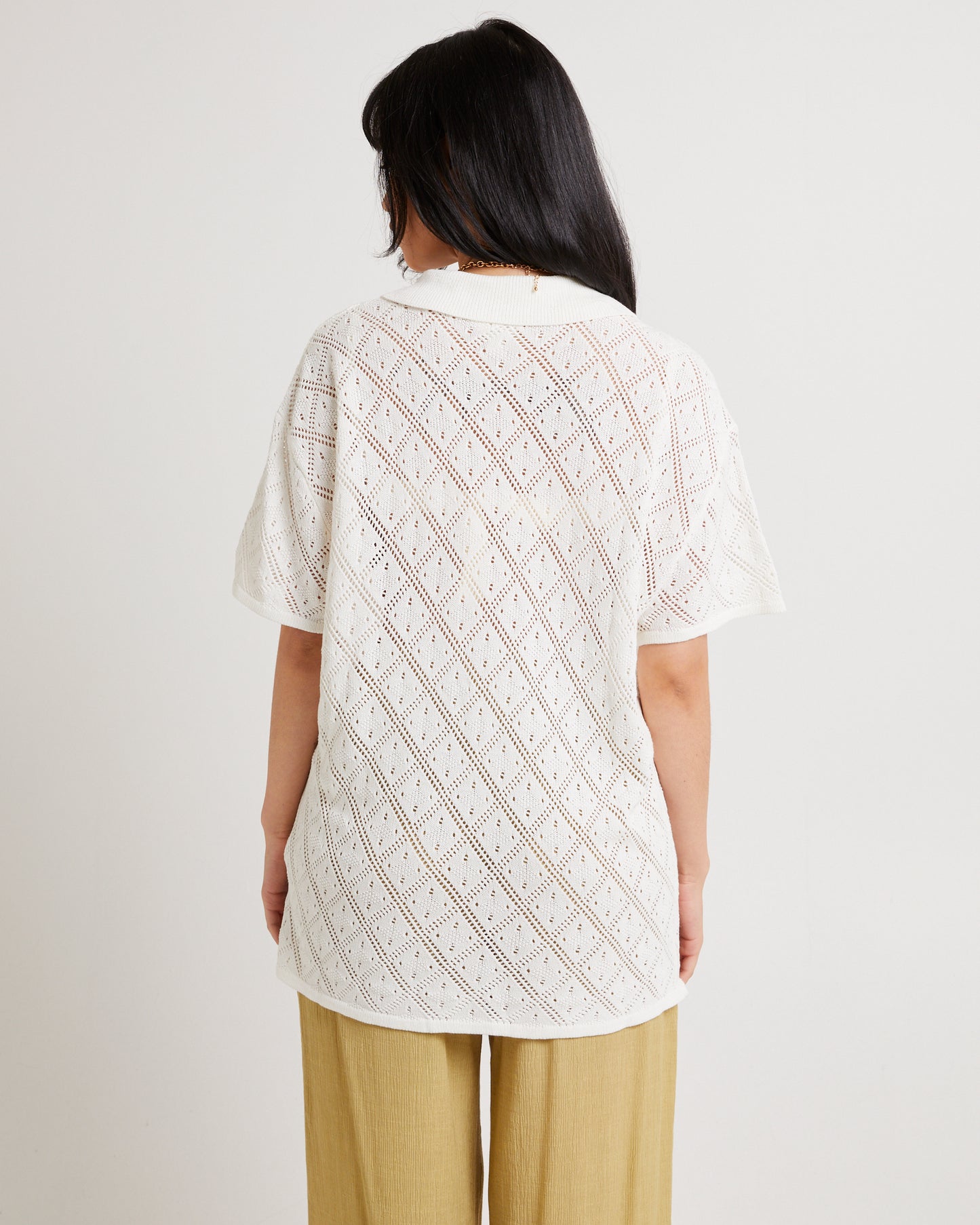 Lexi Crochet Shirt White